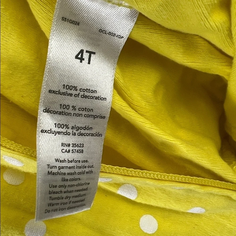 Simple Joy - Girl’s Sleep n Play - Size 4t - Yellow and White Dot - Rainbow